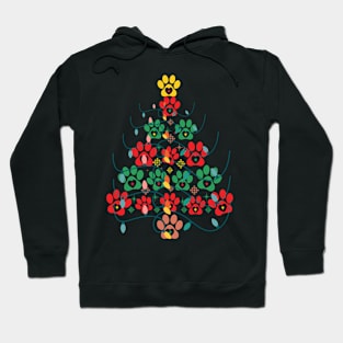 Christmas Tree Dog Paw Hoodie